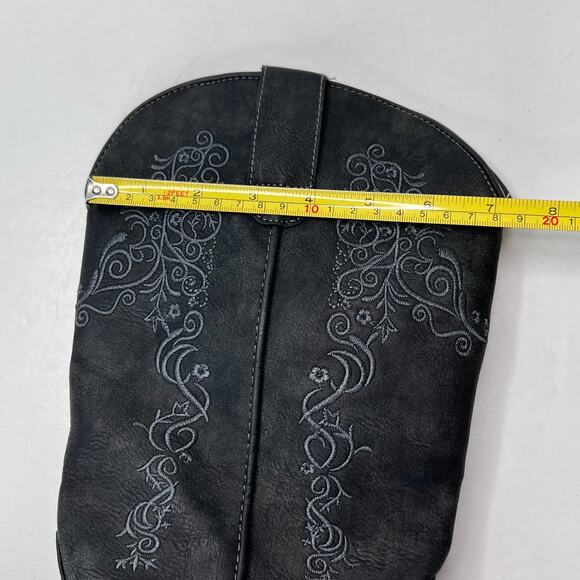 Roper Riley Scroll Embroidered Snip Toe Cowboy Western Boots Black Womens 10.5 - Picture 9 of 10
